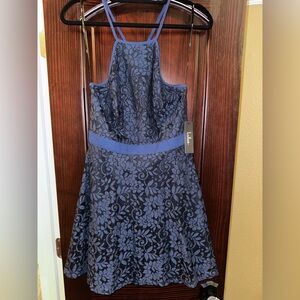 Blue spaghetti’s strap open back dress